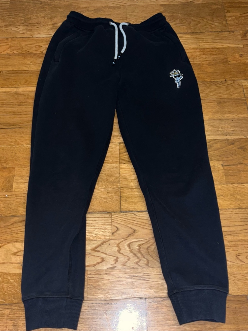 Black kids youth size xl Jogger Sweatpants with Embroidered Logo